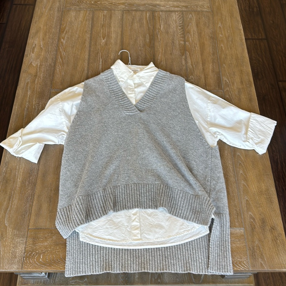 Oversized button up and vest
